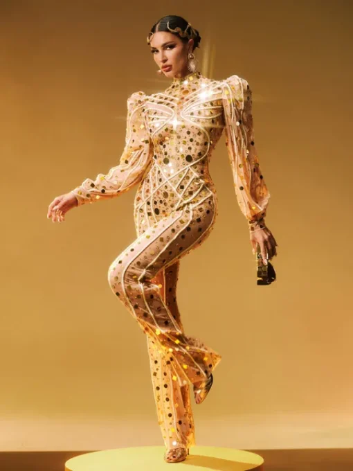 Jumpsuits & Romper*W Jia Zylar Long Sleeve Embellished Jumpsuit