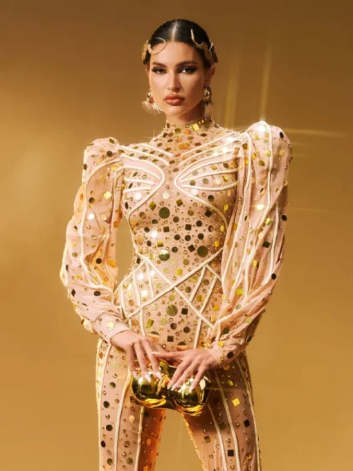 Jumpsuits & Romper*W Jia Zylar Long Sleeve Embellished Jumpsuit