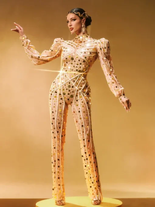 Jumpsuits & Romper*W Jia Zylar Long Sleeve Embellished Jumpsuit