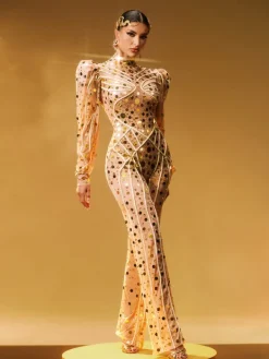 Jumpsuits & Romper*W Jia Zylar Long Sleeve Embellished Jumpsuit