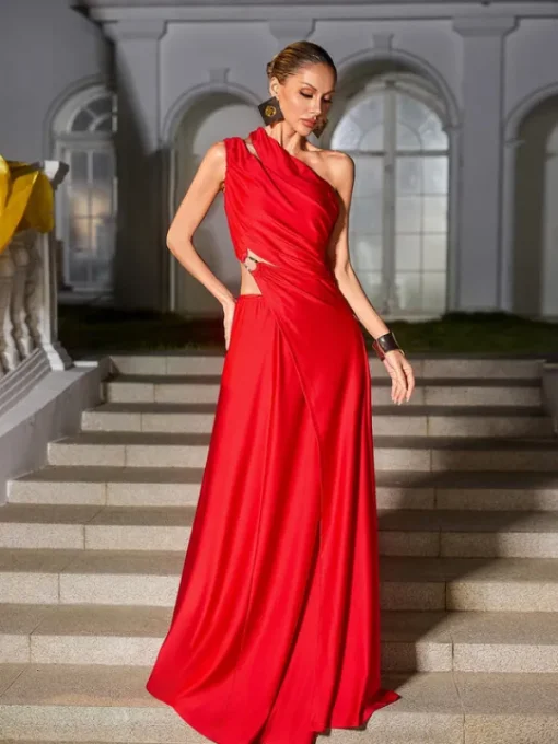 Dresses | Maxi Dresses*Mew Mews Fashion Zyxara One Shoulder Split Maxi Dress